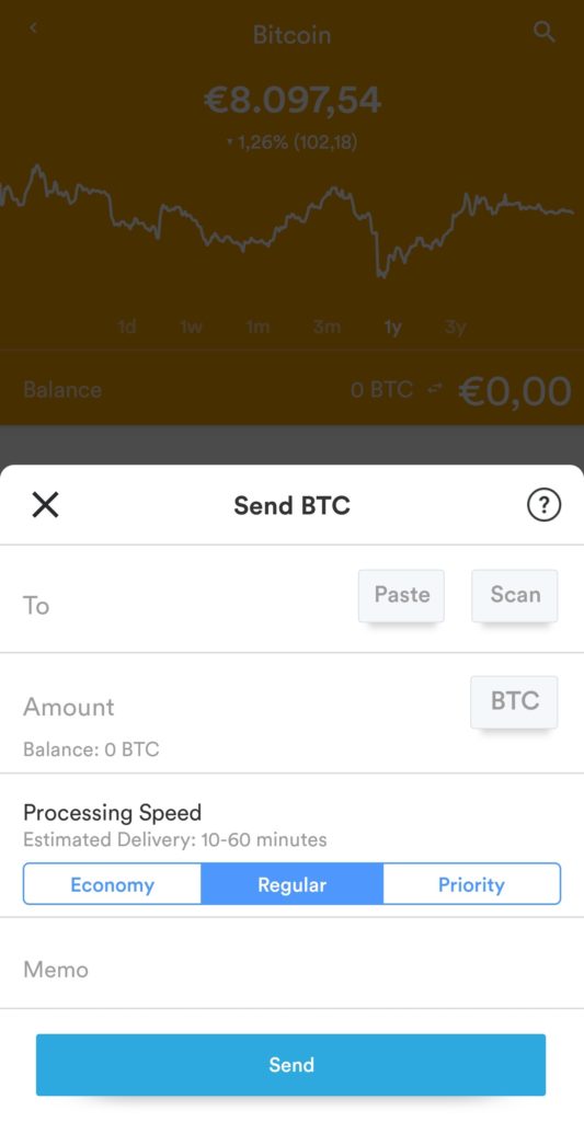 Senden BRD Wallet Bitcoin